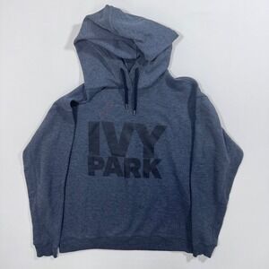 Beyonce Ivy Park Logo Pullover Hoodie Heather Gray Small Comfy Travel Streetwear